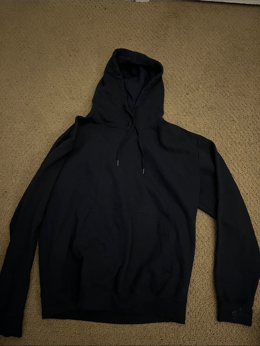 Men's Black Pullover Hoodie with Kangaroo Pocket